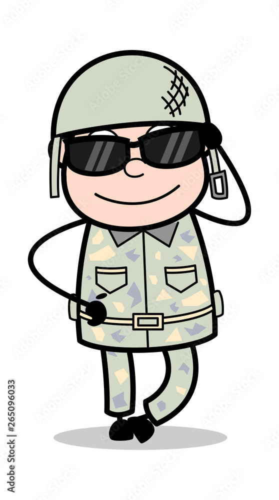 Cool Eyewears - Cute Army Man Cartoon Soldier Vector Illustration Cool Eyewears - Cute Army Man Cartoon Soldier Vector Illustration