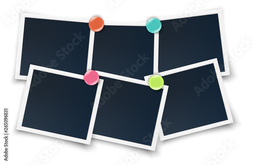 Retro photo frame vector realistic white border 