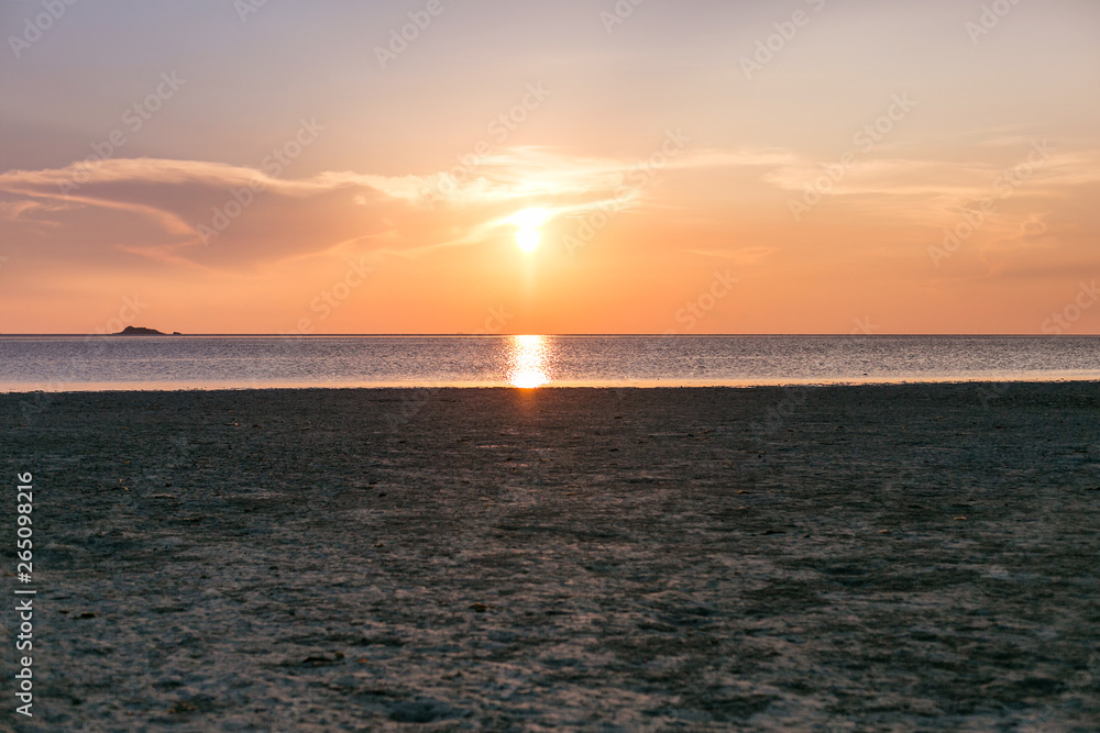 Sunset beach view on tropical island