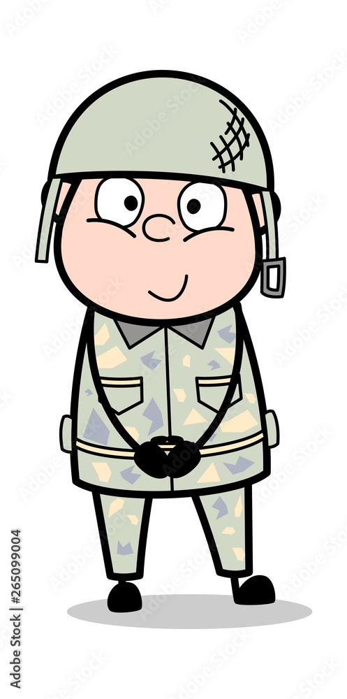Smiling and Staring - Cute Army Man Cartoon Soldier Vector Illustration Smiling and Staring - Cute Army Man Cartoon Soldier Vector Illustration