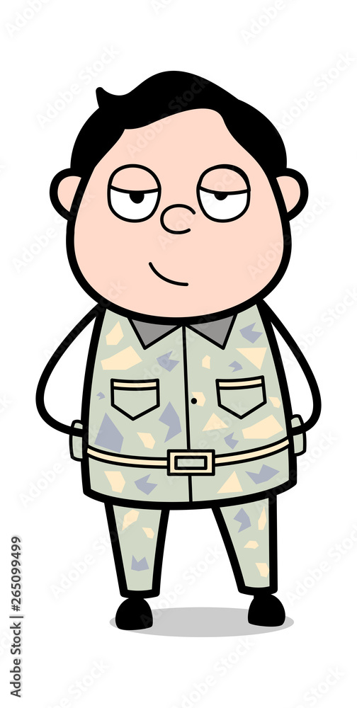 Senior Officer Smiling Face - Cute Army Man Cartoon Soldier Vector Illustration Senior Officer Smiling Face - Cute Army Man Cartoon Soldier Vector Illustration