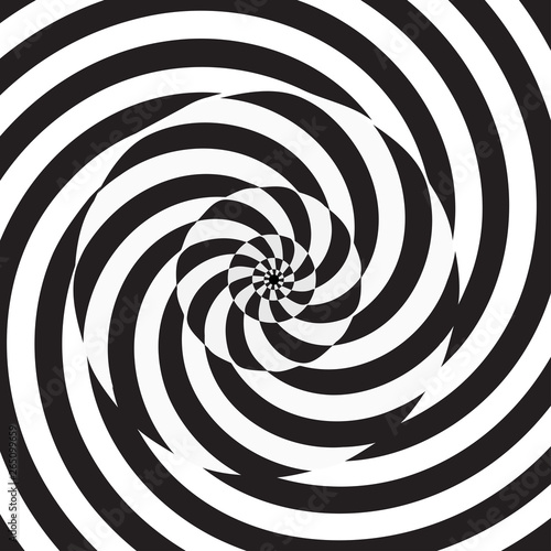 Circular spiral black and white background