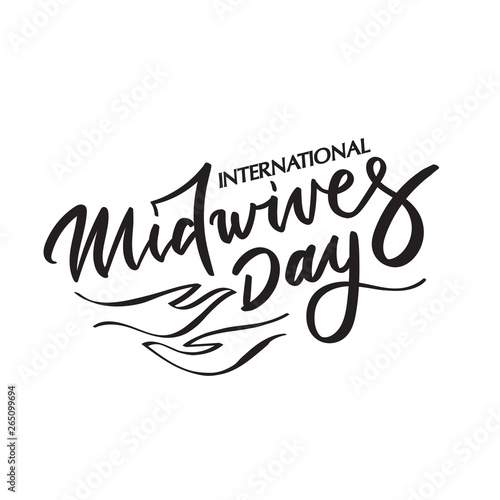 Midwives day brush calligraphy, typography