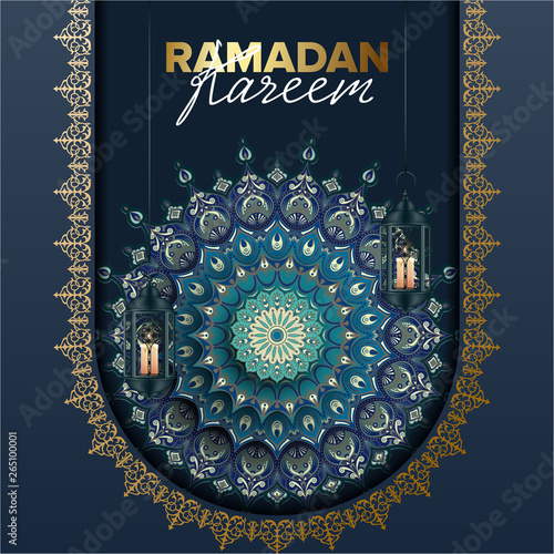 Ramadan Kareem concept banner, vector illustration.