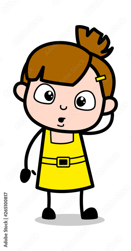 Shocked Expression - Cute Girl Cartoon Character Vector Illustration Shocked Expression - Cute Girl Cartoon Character Vector Illustration