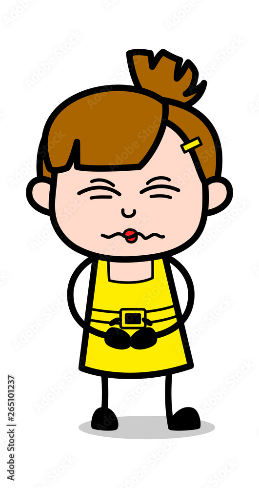 Belly Ache - Cute Girl Cartoon Character Vector Illustration Belly Ache - Cute Girl Cartoon Character Vector Illustration