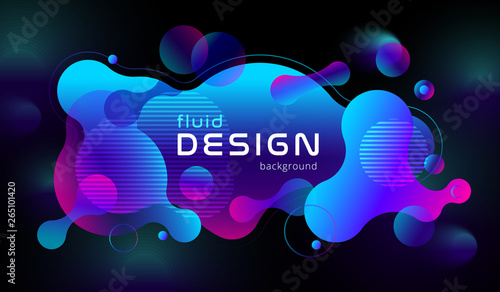 Colorful geometric background design. Fluid shapes composition with trendy gradients. Eps10 vector.