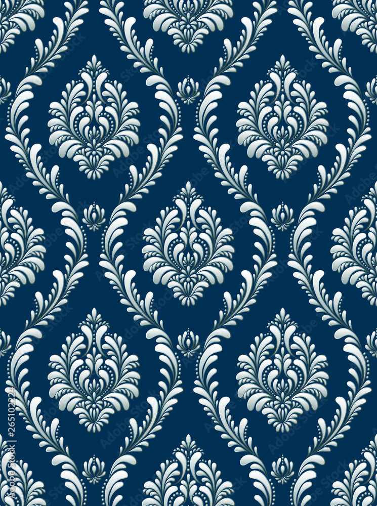 Fototapeta premium Vector Classic Damask Seamless Pattern 