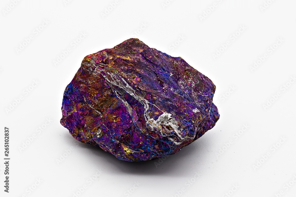 chalcopyrite blue multi colored stone mineral gem isolated on white limbo background chalcopyrite blue multi colored stone mineral gem isolated on white limbo background