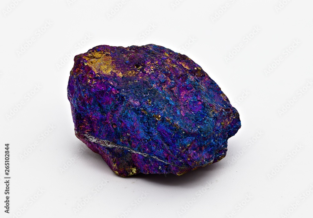 chalcopyrite blue multi colored stone mineral gem isolated on white limbo background chalcopyrite blue multi colored stone mineral gem isolated on white limbo background