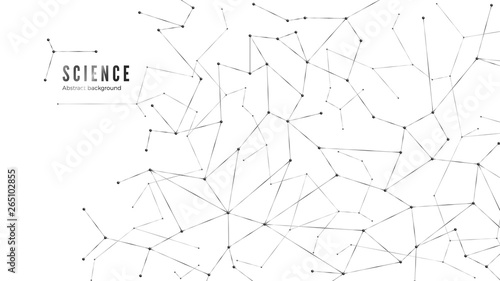 Complex network nodes structure. Plexus data connection. Dots and lines background. Vector illustration