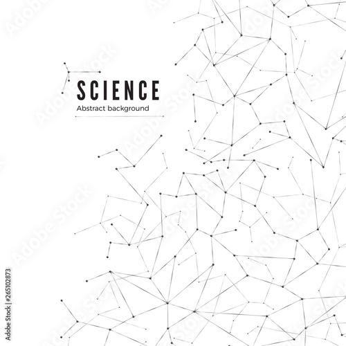Science abstract background. Big data visualization. Molecular structure. Vector illustration