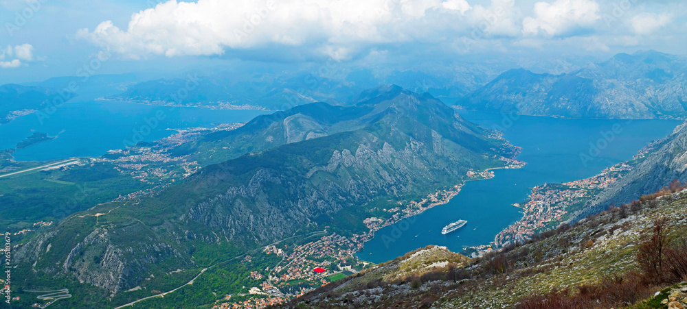 The bay and the city of Kotor, Montenegro