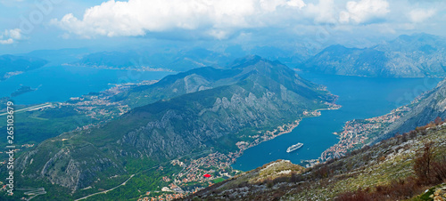 The bay and the city of Kotor, Montenegro © Dronandy
