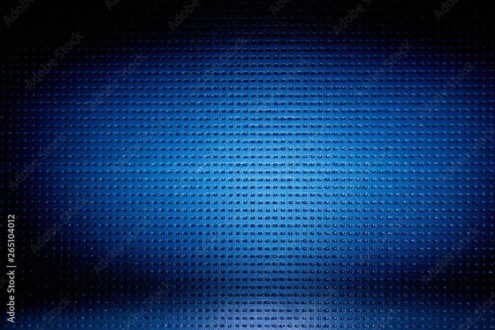 On a dark background in a small point blue volumetric cloud of light On a dark background in a small point blue volumetric cloud of light