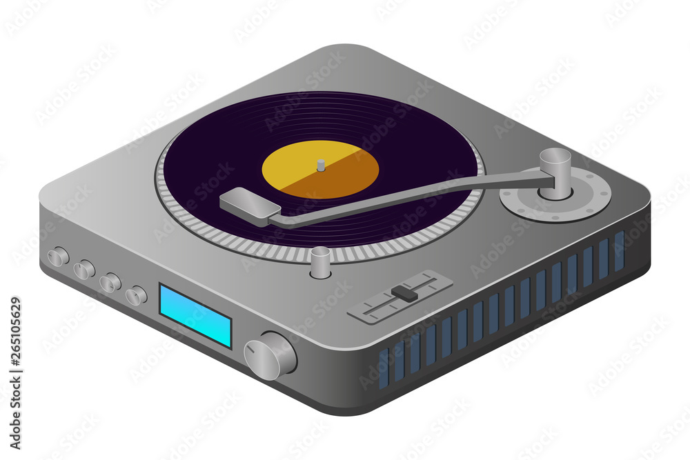 Fototapeta premium isometric vinyl player vector isolated illustration