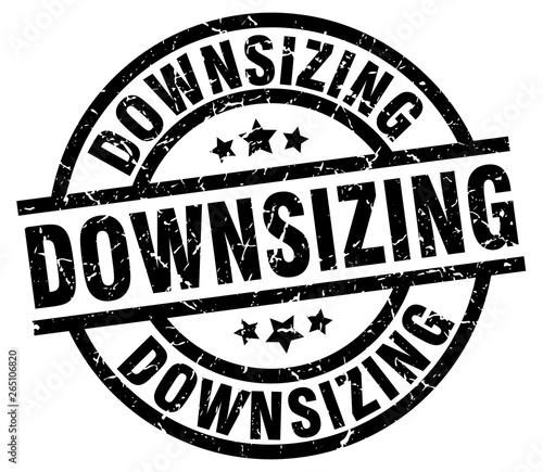 downsizing round grunge black stamp