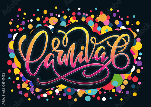 Carnival - cute lettering hand drawn doodle label art design poster banner