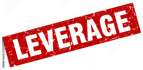 square grunge red leverage stamp