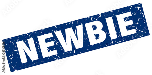 square grunge blue newbie stamp