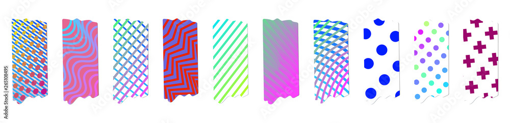 japanese washi tape and circle vector sticker set japanese washi tape and circle vector sticker set