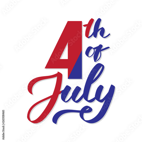 4th of July - hand-writing, calligraphy