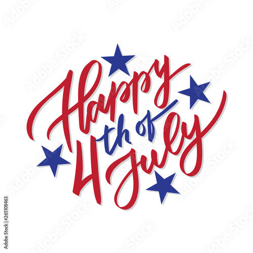 Happy 4th of July - vector typography, 