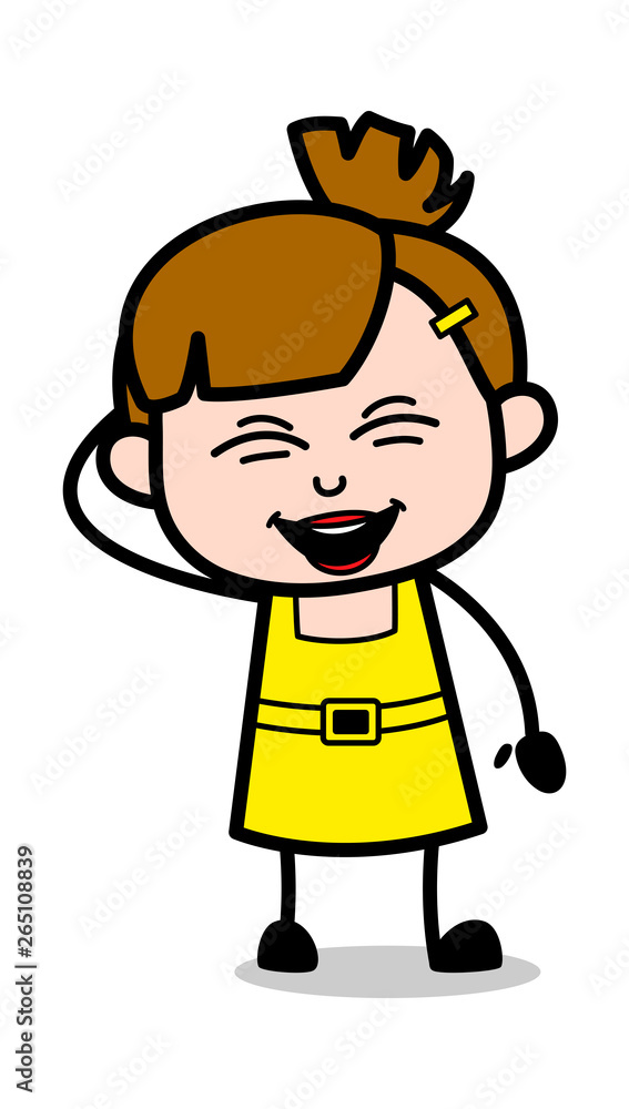 Very Funny - Cute Girl Cartoon Character Vector Illustration Very Funny - Cute Girl Cartoon Character Vector Illustration