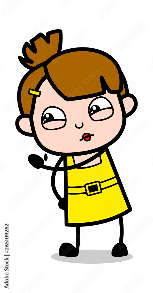 Showing Slap - Cute Girl Cartoon Character Vector Illustration Showing Slap - Cute Girl Cartoon Character Vector Illustration
