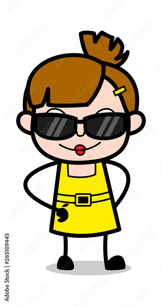 Cool Sunglasses for Summer - Cute Girl Cartoon Character Vector Illustration Cool Sunglasses for Summer - Cute Girl Cartoon Character Vector Illustration