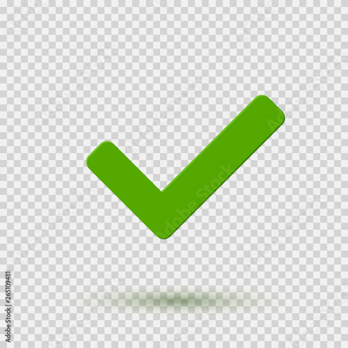Check mark icon. Symbol Yes or OK button for correct, vote. Vector tick sign or checkmark graphic element design.