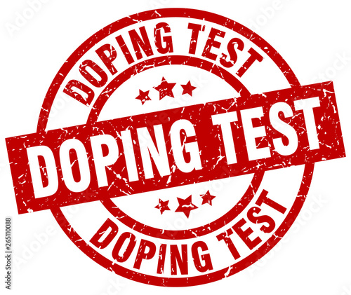 doping test round red grunge stamp