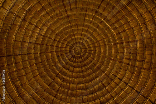 spiral pattern on thatched hut roof