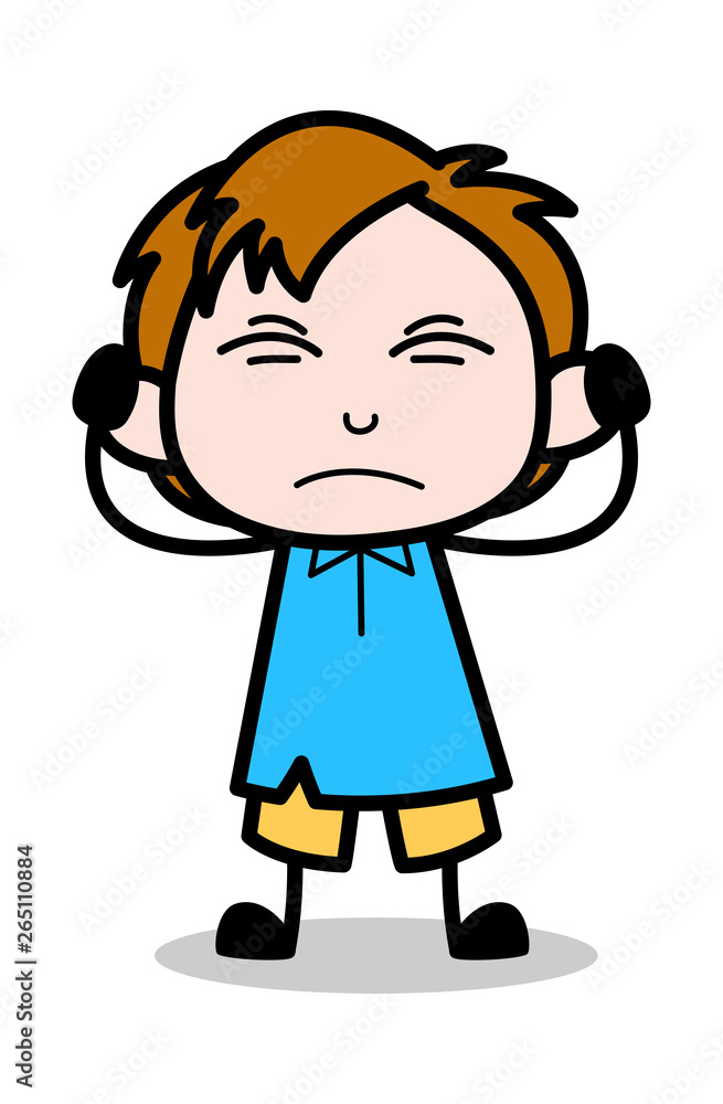 Irritate - School Boy Cartoon Character Vector Illustration Irritate - School Boy Cartoon Character Vector Illustration