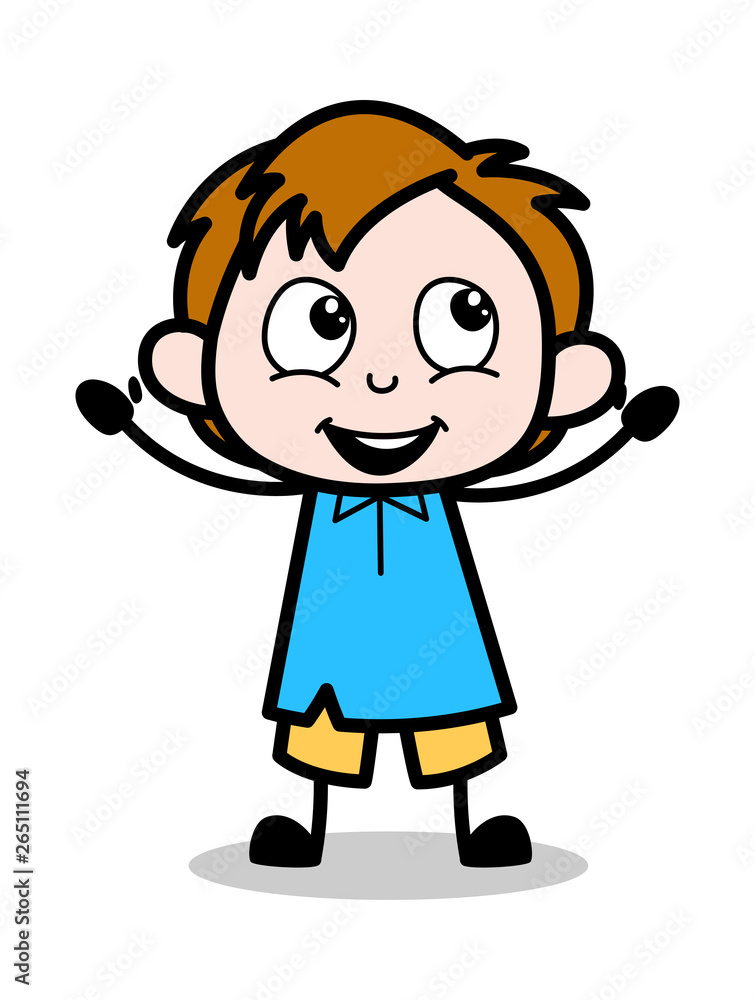 Happy - School Boy Cartoon Character Vector Illustration Happy - School Boy Cartoon Character Vector Illustration