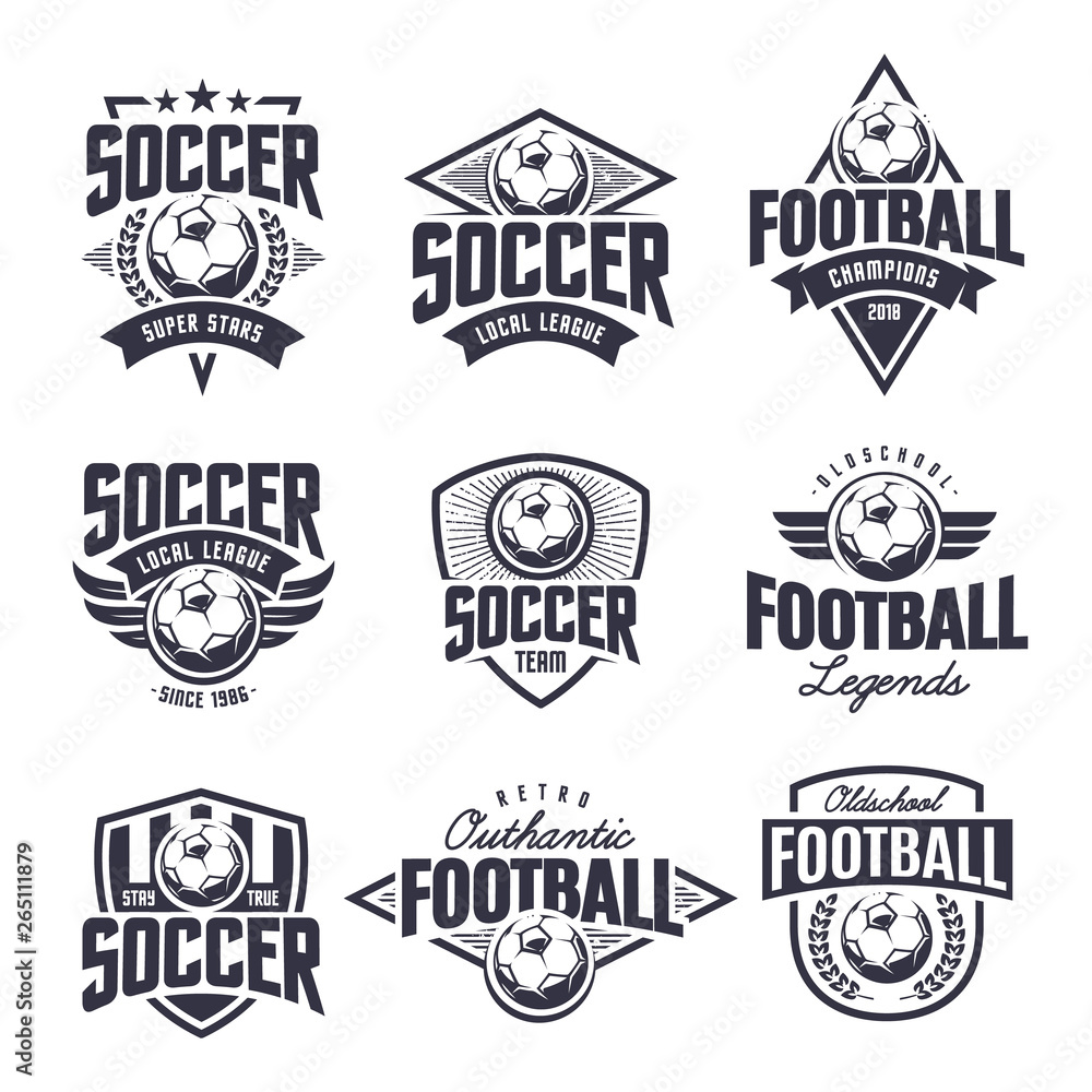 Soccer Classic Vector Emblems Set
