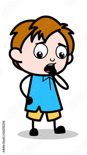 Confuse - School Boy Cartoon Character Vector Illustration