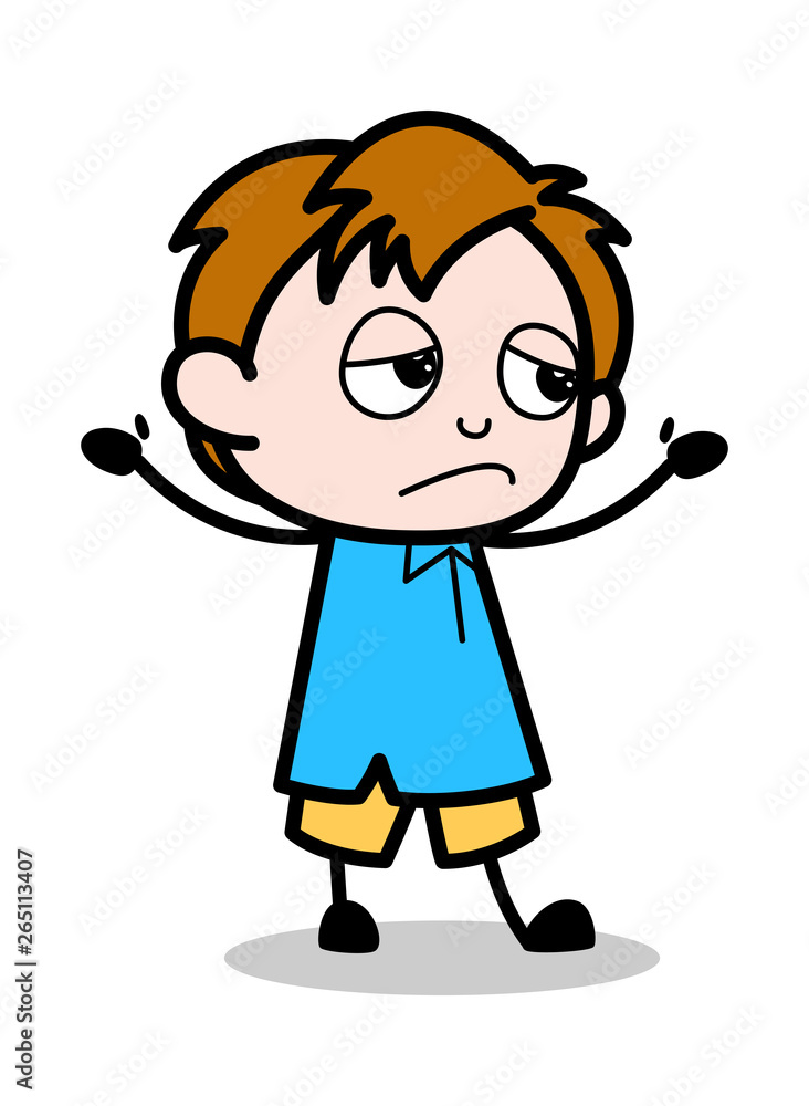 insulted - School Boy Cartoon Character Vector Illustration