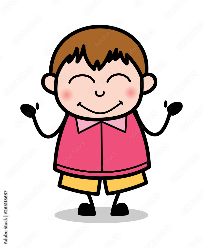 Feeling Positive - Teenager Cartoon Fat Boy Vector Illustration Feeling Positive - Teenager Cartoon Fat Boy Vector Illustration