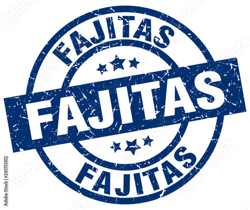 fajitas blue round grunge stamp