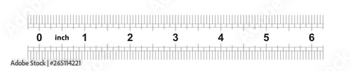 6 inch double-sided ruler. Marking accuracy is one sixteenth of an inch. Imperial grid. photo