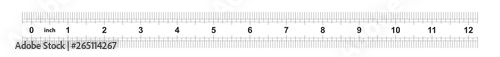 12 inch double-sided ruler. Marking accuracy is one sixteenth of an inch. Imperial grid.