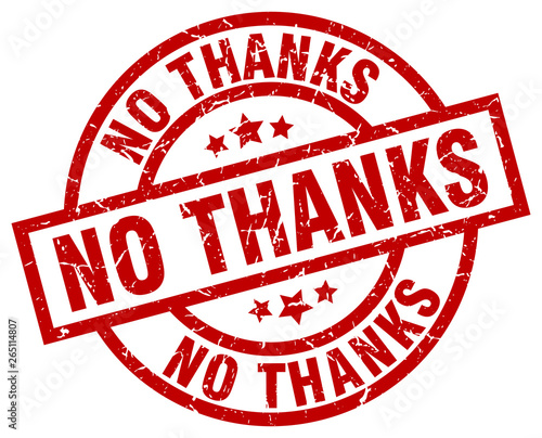 no thanks round red grunge stamp