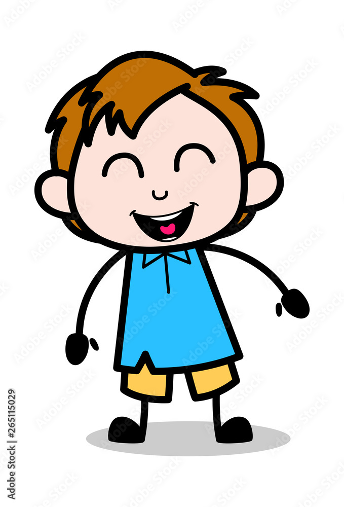 Laughter - School Boy Cartoon Character Vector Illustration Laughter - School Boy Cartoon Character Vector Illustration