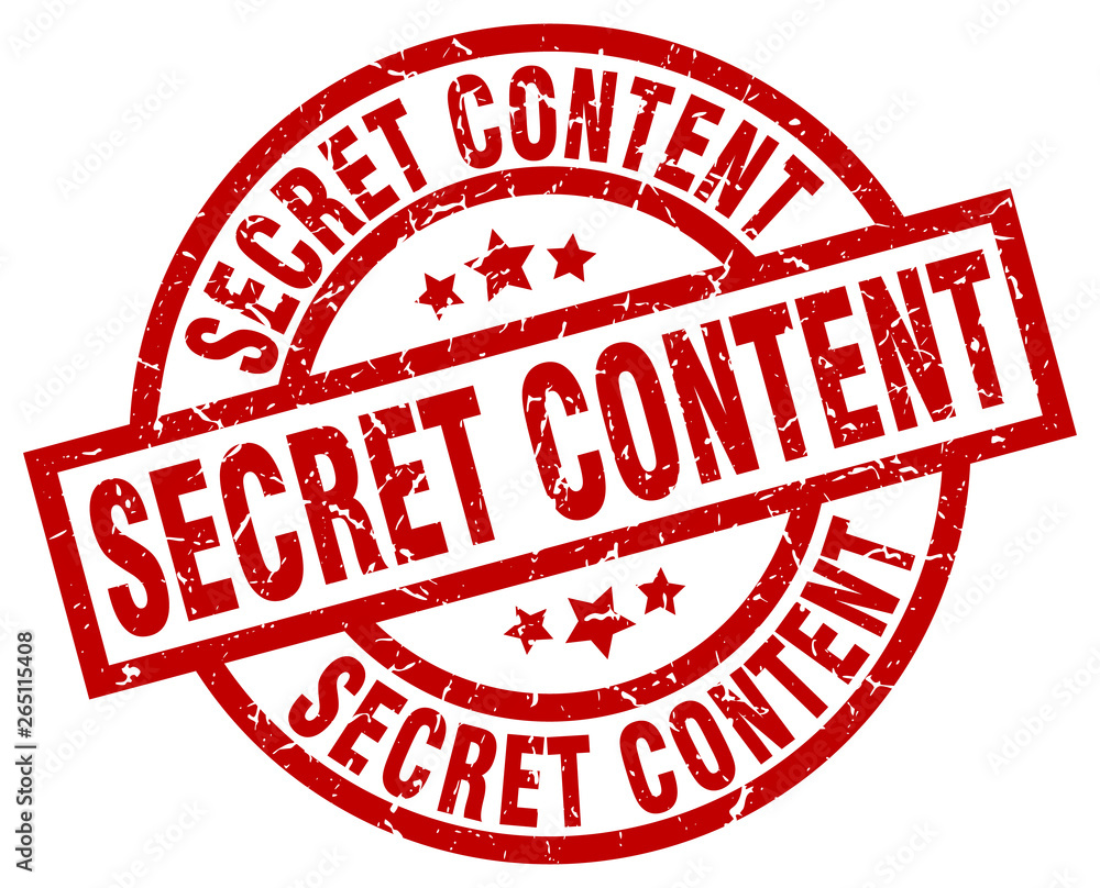 secret content round red grunge stamp secret content round red grunge stamp