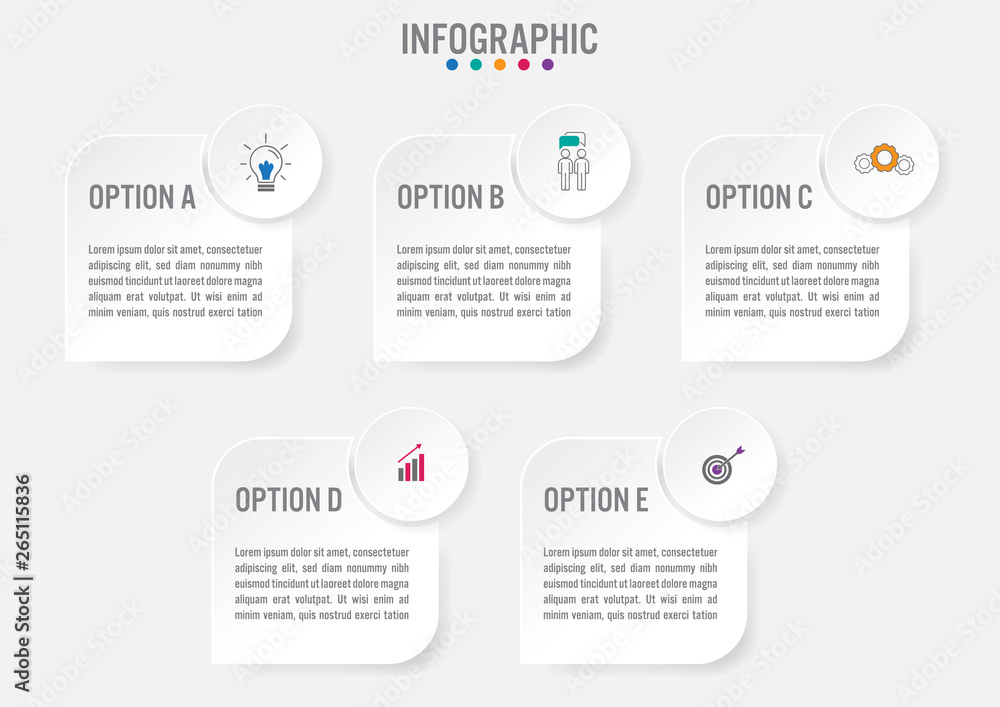 Business infographic labels template with 5 options.Creative concept for infographic.. Business infographic labels template with 5 options.Creative concept for infographic..