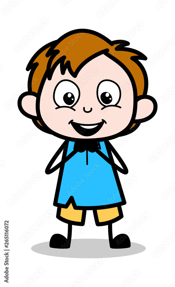 Very Happy - School Boy Cartoon Character Vector Illustration Very Happy - School Boy Cartoon Character Vector Illustration