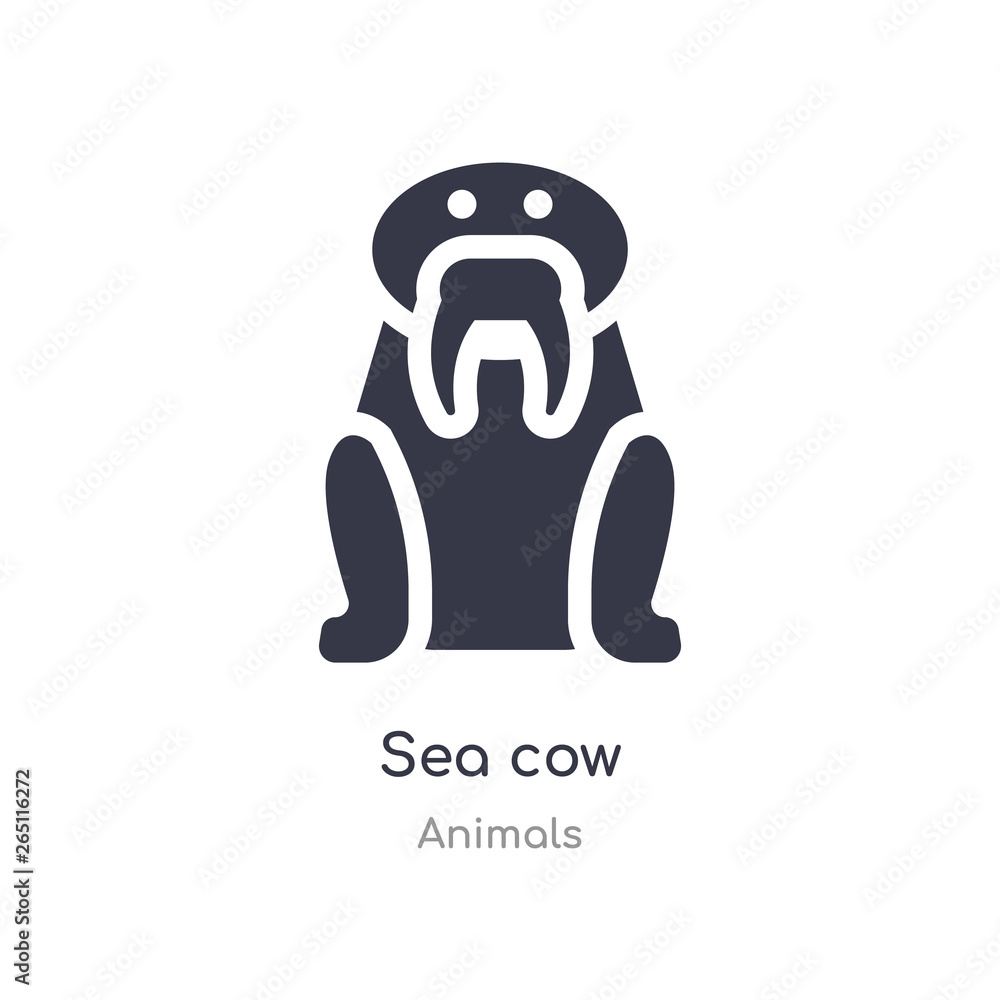 Fototapeta premium sea cow icon. isolated sea cow icon vector illustration from animals collection. editable sing symbol can be use for web site and mobile app