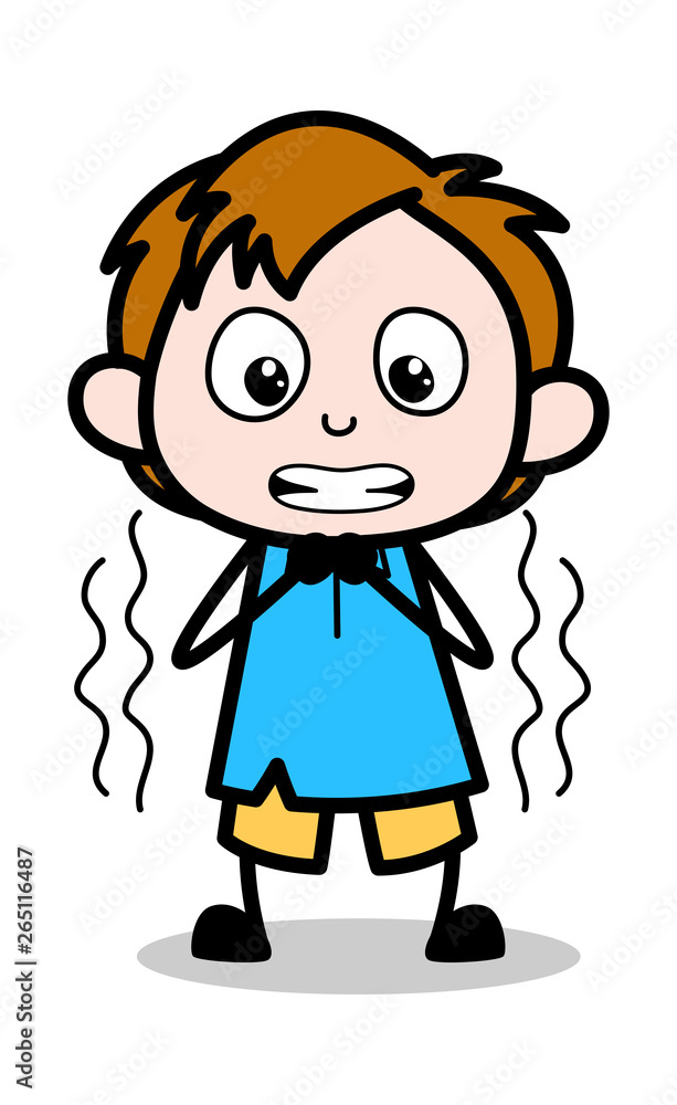 Frightened - School Boy Cartoon Character Vector Illustration Frightened - School Boy Cartoon Character Vector Illustration