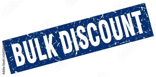 square grunge blue bulk discount stamp
